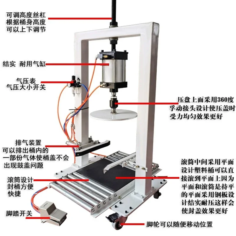 Plastic barrel capper Middle barrel sealing machine Capping machine Antifreeze barrel capping machine