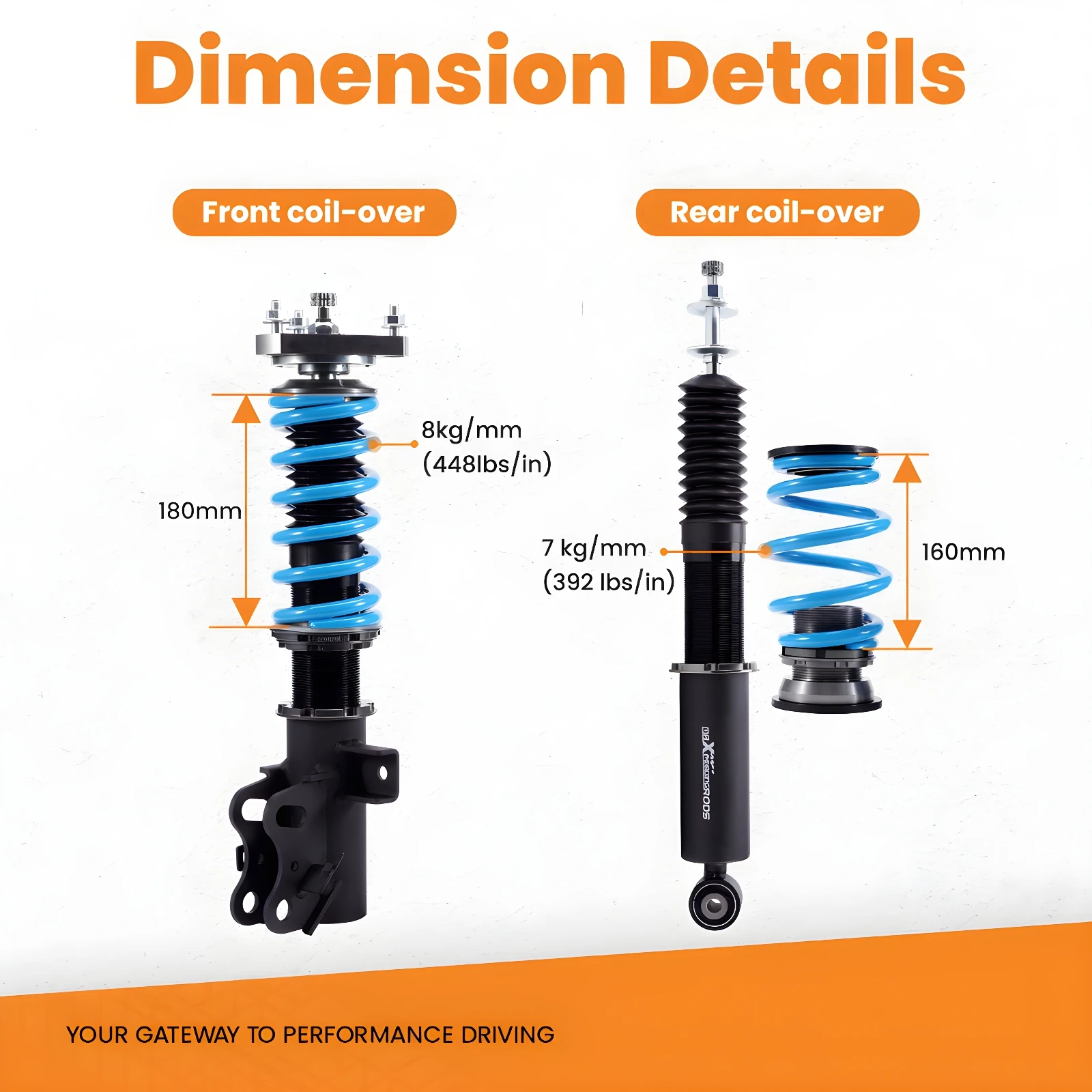Maxpeedingrods T6 Coilover Shocks Absorbers For Honda Civic Si (FB/FG) 2014-2015 Coilovers Shock Absorber Front Rear Top Mount