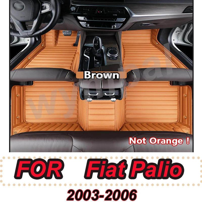 Tapetes luxuosos para assoalho de carro, para fiat palio 2006 2005 2004 2003, à prova d'água, personalizados, acessórios para pés, capas interiores