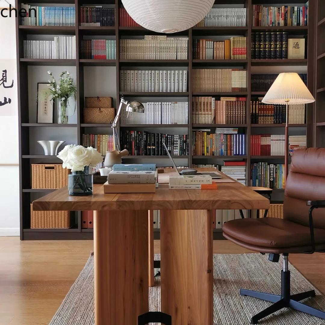 DSAsolid wood desk living room dining table work table old elm office length and width solid wood