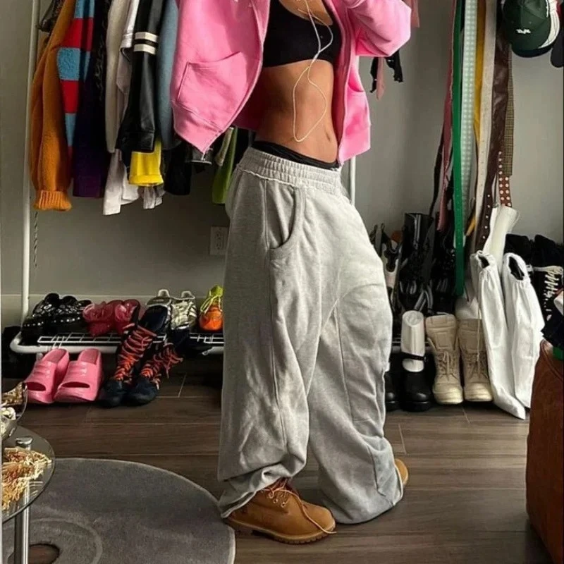 

Deeptown Baggy Women Gray Sweatpants Oversized Korean Fashion Jogger Basic Pants Men Hip Hop Streetwear Casual Harajuku Trousers