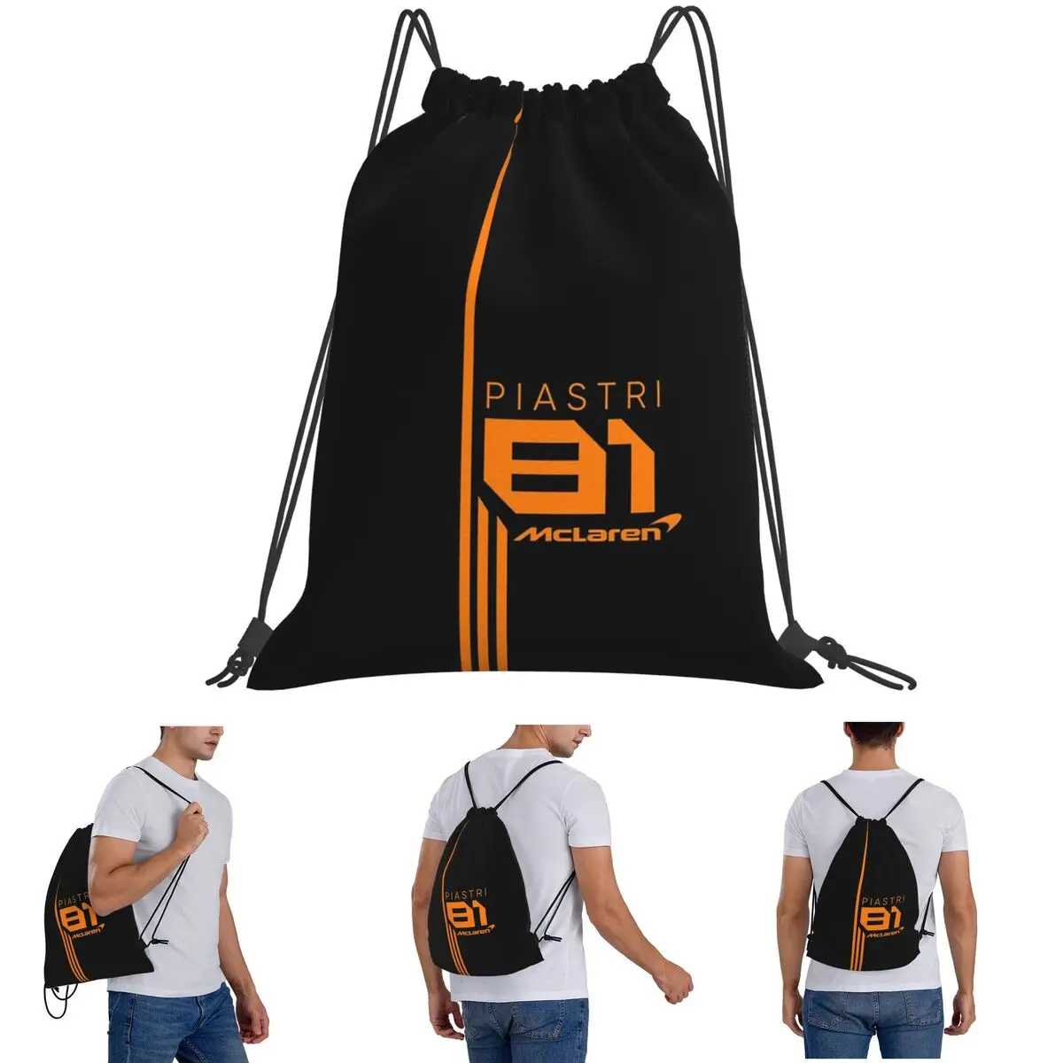 กระเป๋าเป้สะพายหลัง Oscar Piastri 81 Motorsports แบบสบายๆ  กระเป๋าเชือกรูดใส่ของจุกจิก กระเป๋าใส่หนังสือ สำหรับผู้ชาย ผู้หญิง และนักเรียน