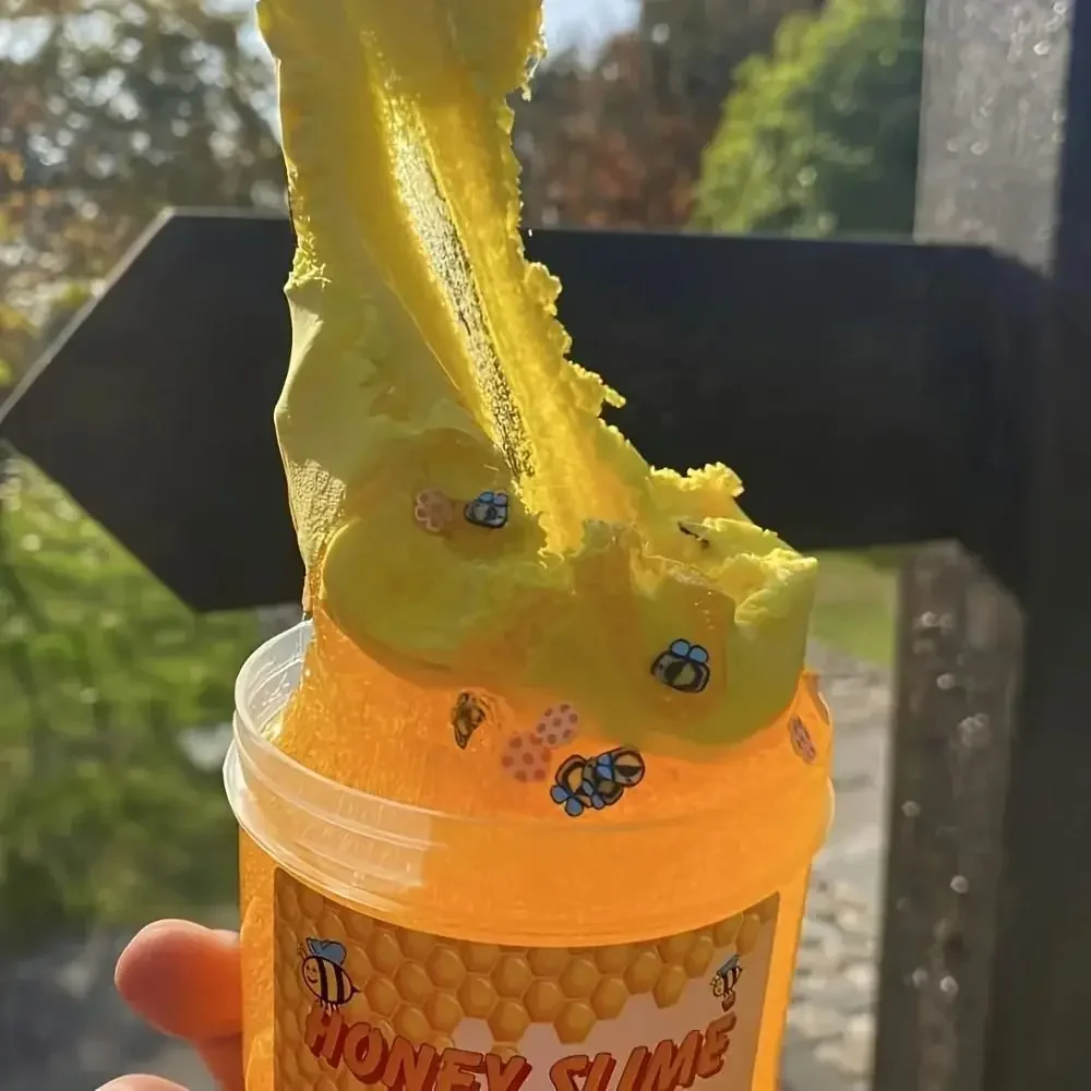 新しいハニースライムセット ハニカムスライムおもちゃ 伸びるDIY透明スライムと粘土 模擬手作りおもちゃ粘土