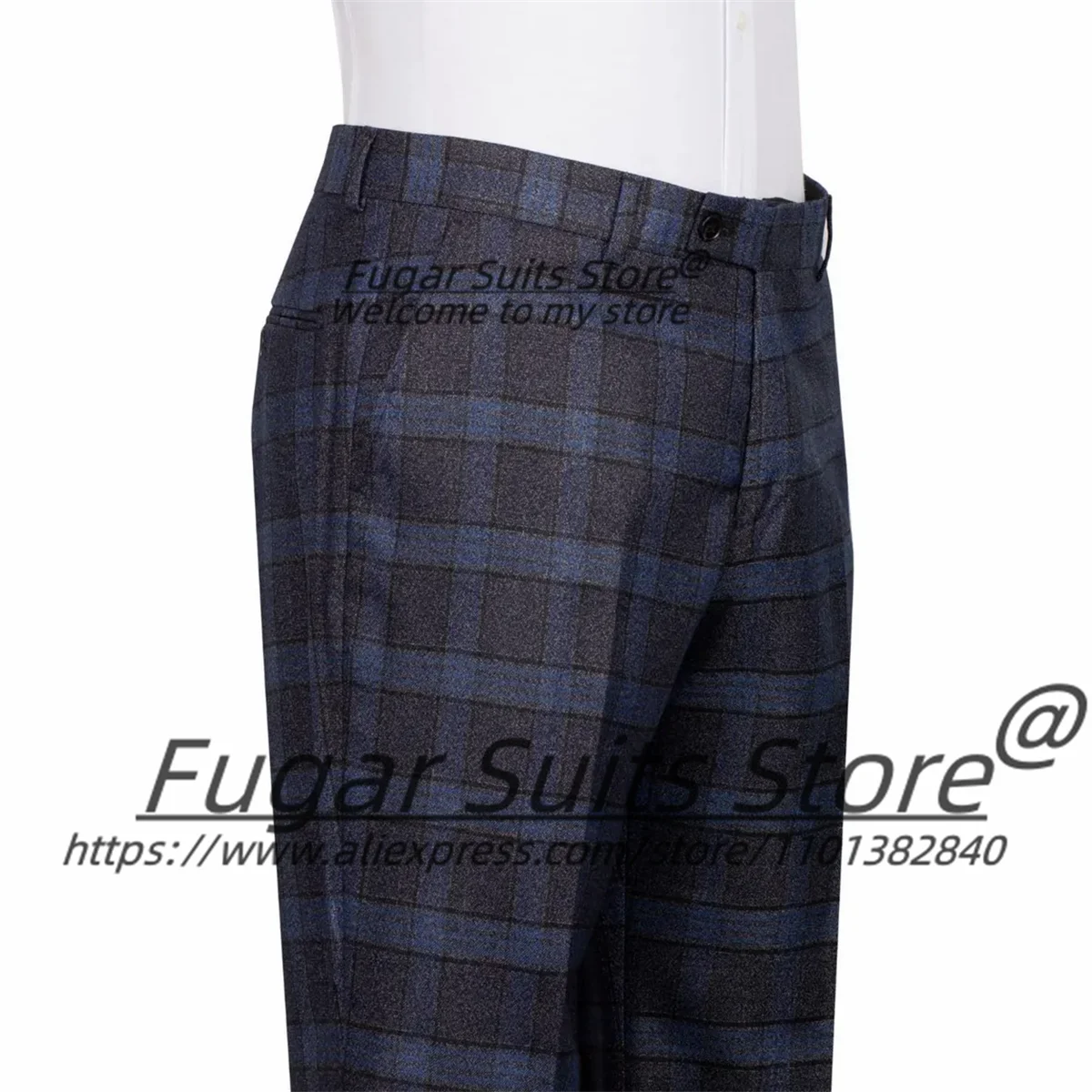 British style Plaid Formal Groom Prom Tuxedos Slim Fit Double Breasted Men Suits 2 Pieces Sets Business Male Blazers Ropa Hombre