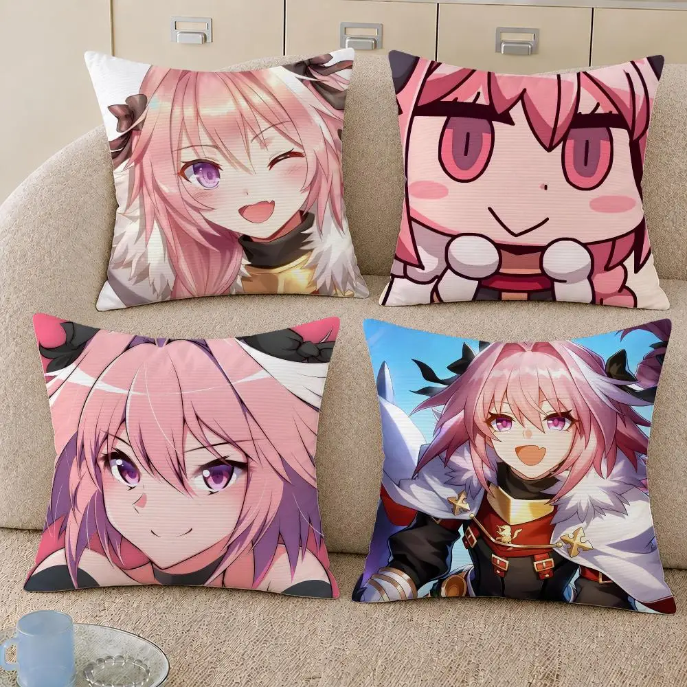 Anime Astolfo Fate Apocrypha Cushion Cover Decorative Pillowcase Soft Short Plush Cozy Durable Sofa Home Decor Items Gift