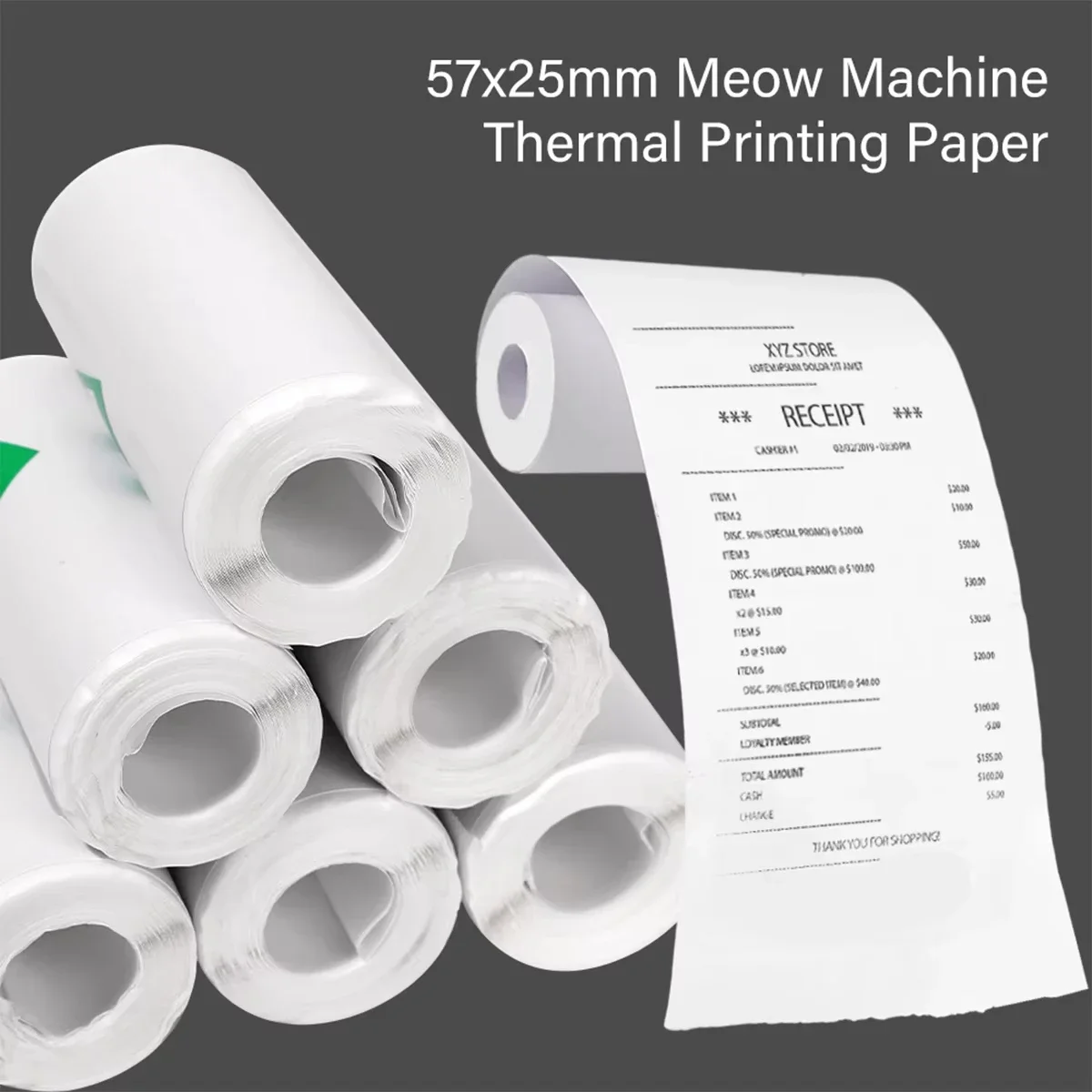 16Rolls Thermal Printer Papers 57x25mm Self-adhesive Thermal Papers HD Color Label Printers for Inkless Mini Portable Printer