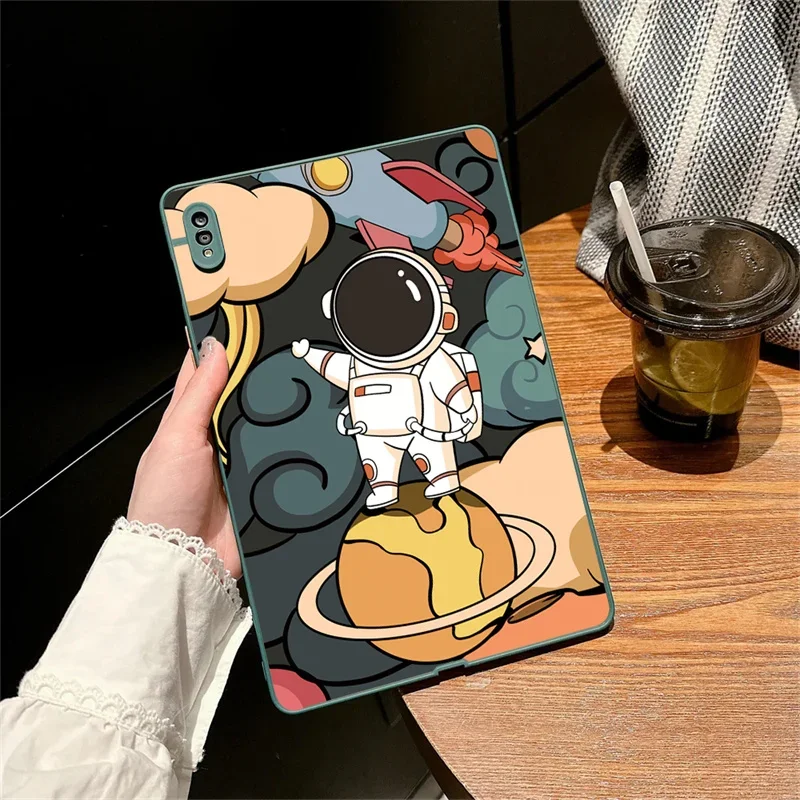 Astronauts Playing Ball Case For Samsung Galaxy Tab S9 11 A8 10.5 S6 Lite 10.4 S7 S8 S9 Plus 12.4 T500 A7 LIte A 8.0 T290 Case