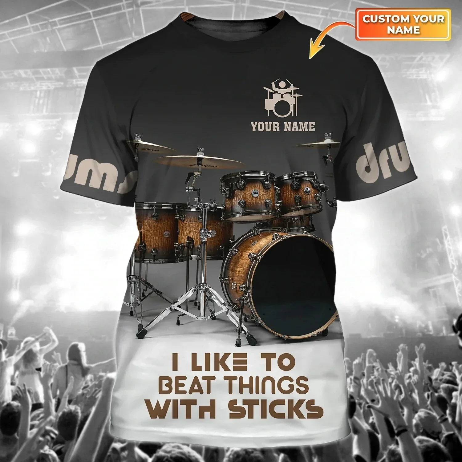Drums Personalized Name 3D All Over Printed Summer Men t shirt Cool Customize Drummer T-shirt Unisex Casual Tee tops DDR39