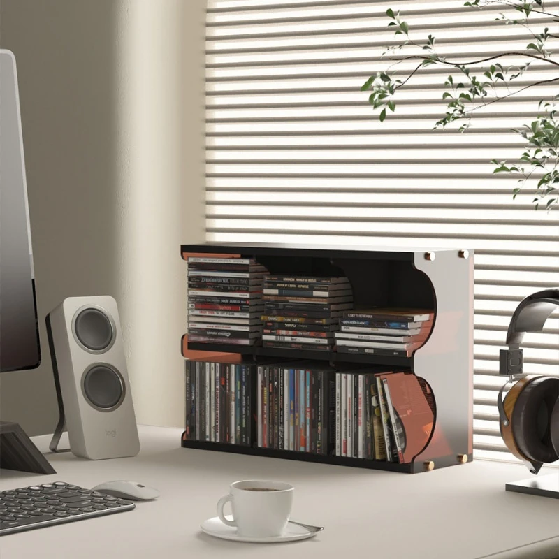

Minimalist Plastic CD DVD Disc Storage Box Multi-Compartment Heavy Duty Holder for Game Discs Desktop Stable Rack