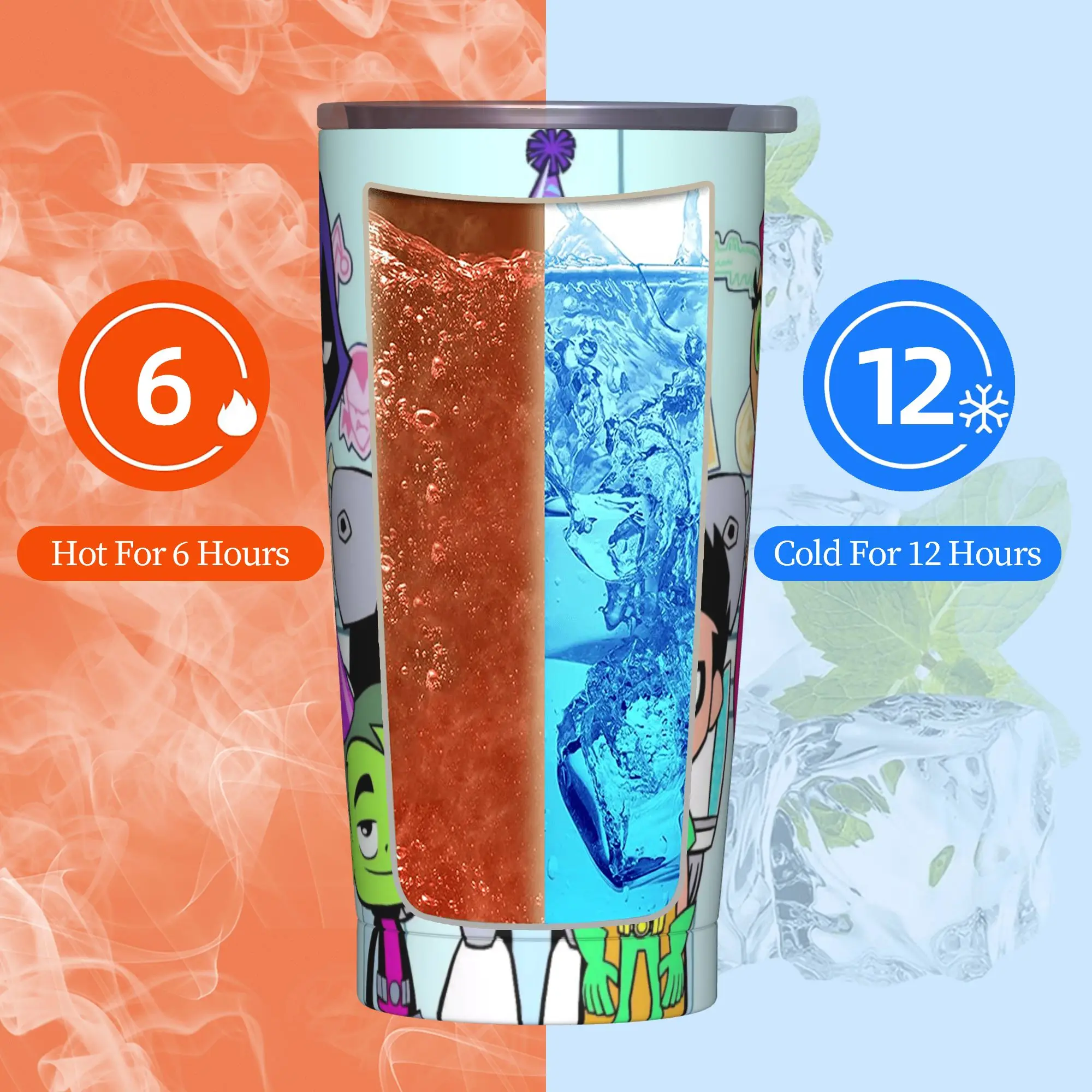 Teen Go Cartoon Insulated Tumbler with Straws Lid Anime Vacuum Coffee Mugs Outdoor Travel Spill Proof Cups, 20oz view 4