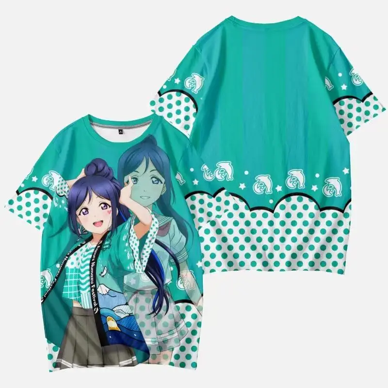 Camiseta Anime Love Live Sunshine 3D para hombres y mujeres, camisetas gráficas de Cosplay, Takami, Chika, Sakurauchi, Riko, Kanan, Matsuura,