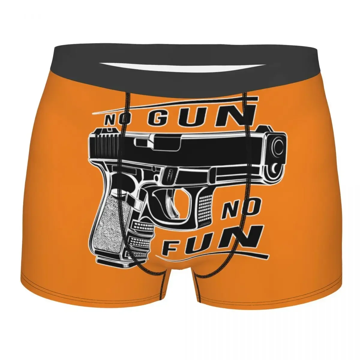 Custom No Gun No Fun Underwear Men Stretch Classic Boxer Briefs Shorts Panties Soft Underpants for Homme