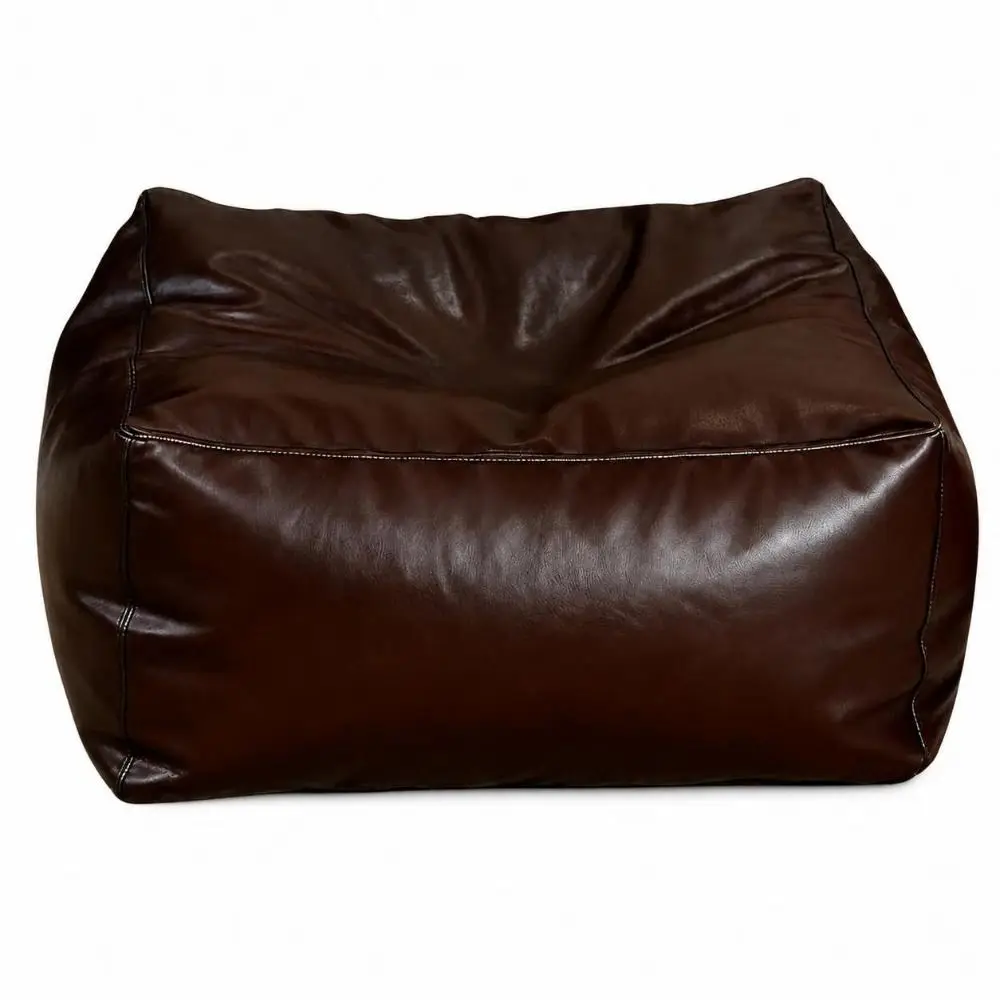 PU Leather Fillable Storage Ottoman Cover Waterproof Wear Resistant Storage Footstool Claw Resistant Fillable Footstool Cover