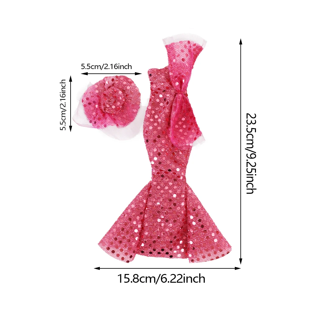 One Set Doll Cosplay Clothes Similar Fairy Tale Mermaid Tail Wedding Dress Gown Party Outfit For 30Cm Doll DIY Gift view 6