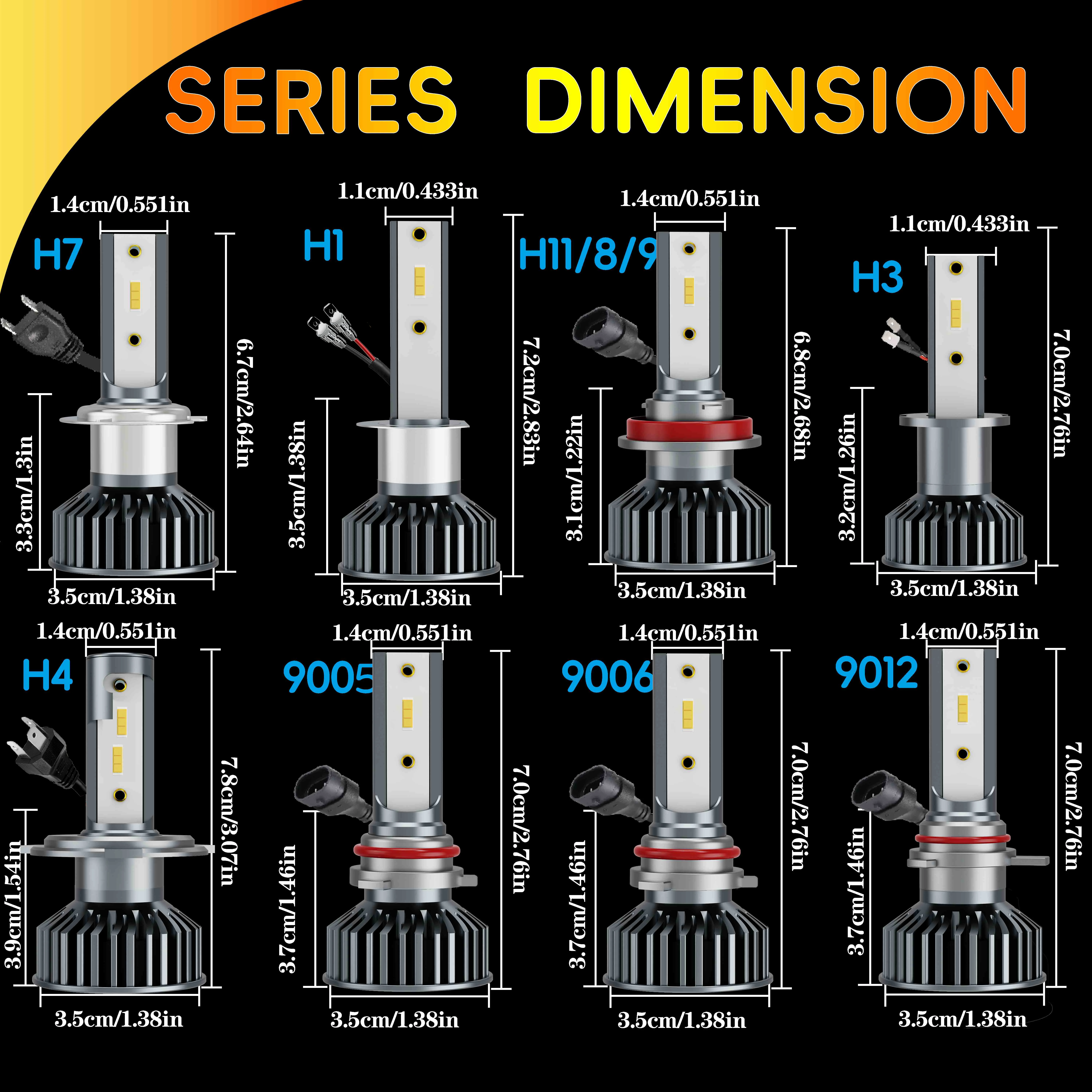 Heyword New 2pcs H11 H4 Led Headight CSP High Power Automoitve 6000K 8000K Car Led Headlights 9005 9006 H7 Headlamps