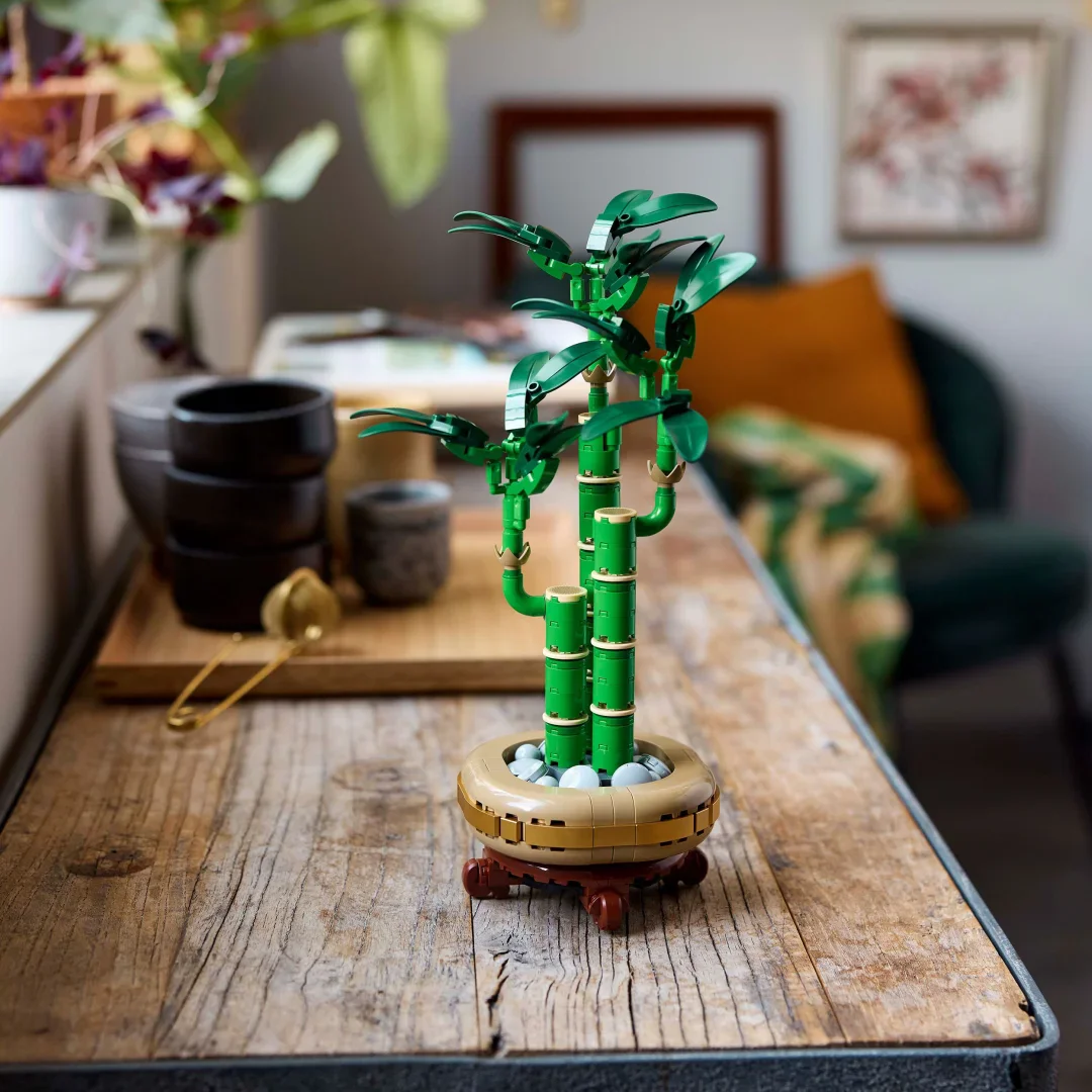 New Lucky Bamboo Potted Flower Building Blocks Model, Home Display Ornament, Festival Holiday Gift for Collectors
