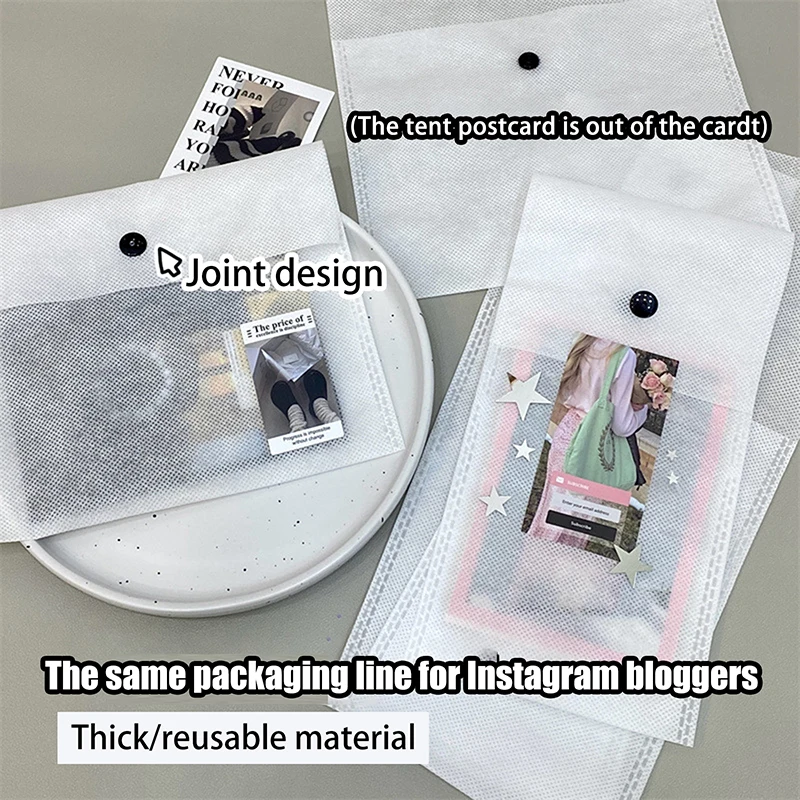 5/10Pcs Simple Fashion Non Woven Packaging Bag Dustproof Business Card Wallet Coin Purse Bag Card Holder Card Organizer Bag