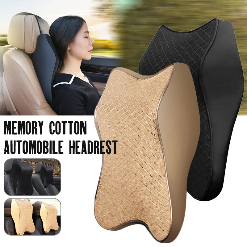 

Car Headrest Neck Pillow Four Seasons Universal Car Memory Foam Breathable Cushion Supplies Adjustable Travel Headrest Interior