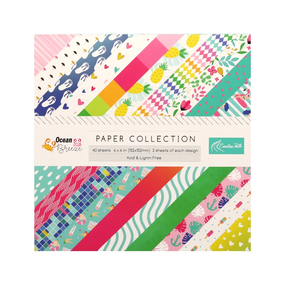 Creative Path 6x6 scrapbookpapierblok met bloemenpatroon, decoratief papier voor journaling, 6 inch scrapbooking achtergrondpapier voor knutselprojecten