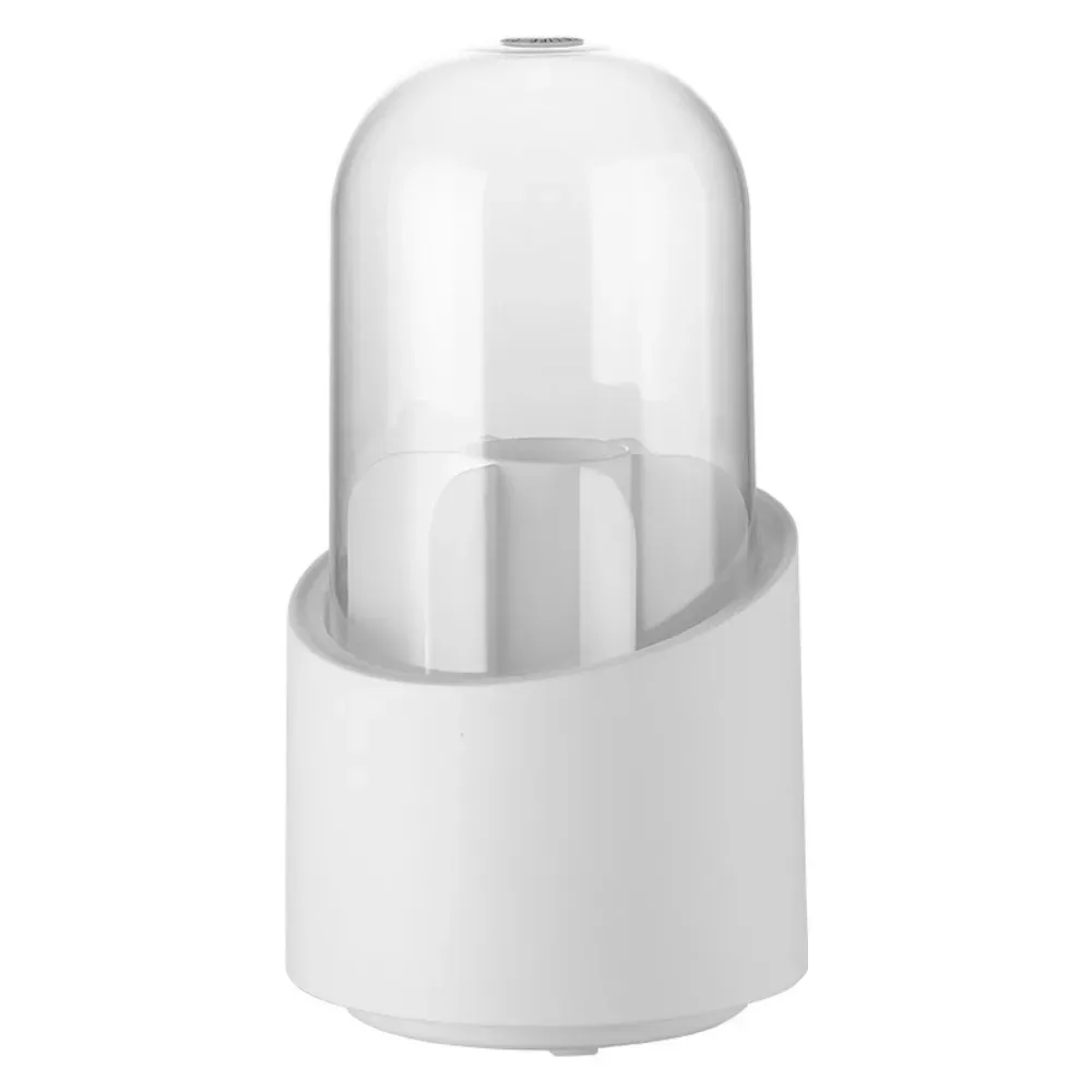 Caixa de armazenamento rotativa para pincéis de maquiagem, portátil, multifuncional, à prova de poeira, organizador de mesa, batom, sombra, suporte cosmético