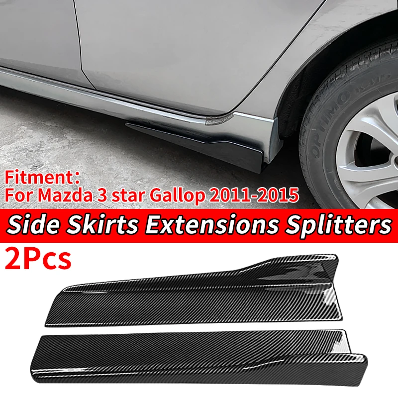 High Quality Car Side Skirt Bumper Spoiler Lip Angle Splitter Diffuser Winglet Anti-Collision For Mazda 3 Star Gallop 2011-2015