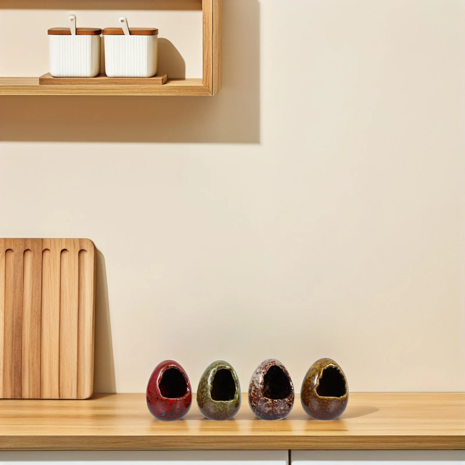 4 قطعة النمط الياباني الساشيمي أكواب الثلج الجاف العملي المدمجة السيراميك الحاويات ديكور للطاولات فندق مطعم لوحة الزينة