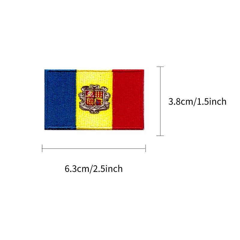 Andorra flag patch, ironing/sewing, adhesive backing, clothing hole decoration accessories