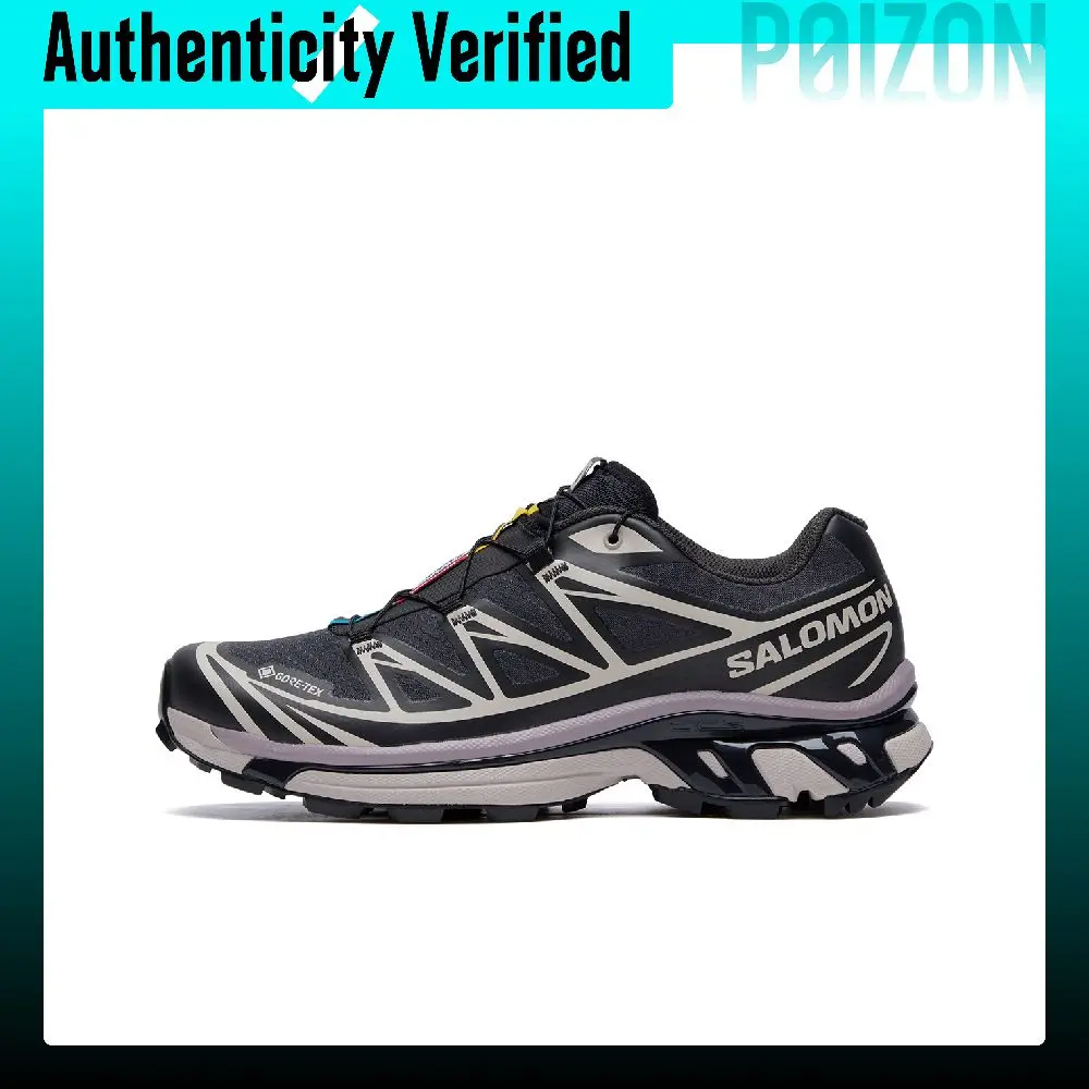 SALOMON XT 6 Waterproof Low top Mud Contagrip Running Shoes Unisex Black Beige L47861400