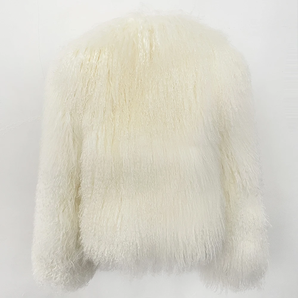 OFTBUY Natural Mongolia Sheep Fur Coat 2025 Winter Clothing Women Fashion Warm Thick Clothes Lady Elegant Real Fur Coat Female