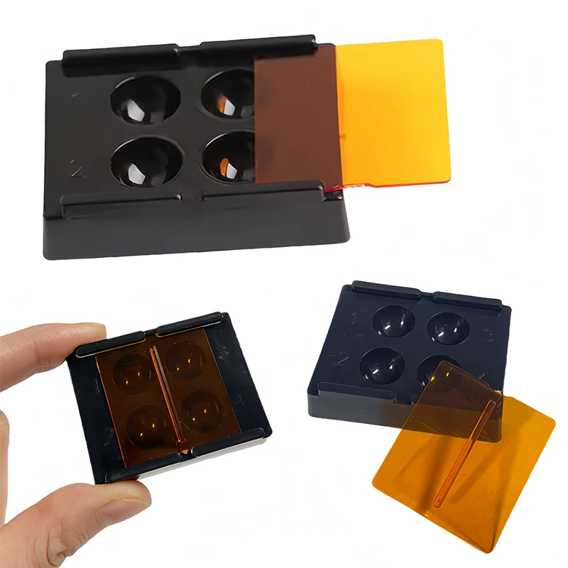 

Коробка для хранения зуботехнических оттенков из смолы с 4 отверстиями, палитра с крышкой, органайзер для зубных протезов и моляров, инструменты для стоматологов