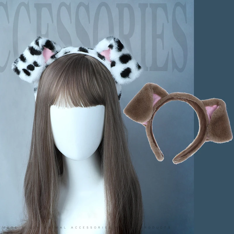 Animal Folded Dog Ear Hairband Cosplay Spotted Dogs Kawaii Headwear Cartoon Puppy Dog Hair Accessories Students Gifts