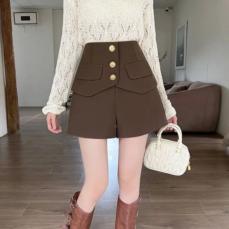 

Women's High Waist A-line Shorts 2026 New Spring Autumn Woman Femme Boot Pants Ladies Girls Black Korean Style A-line Shorts