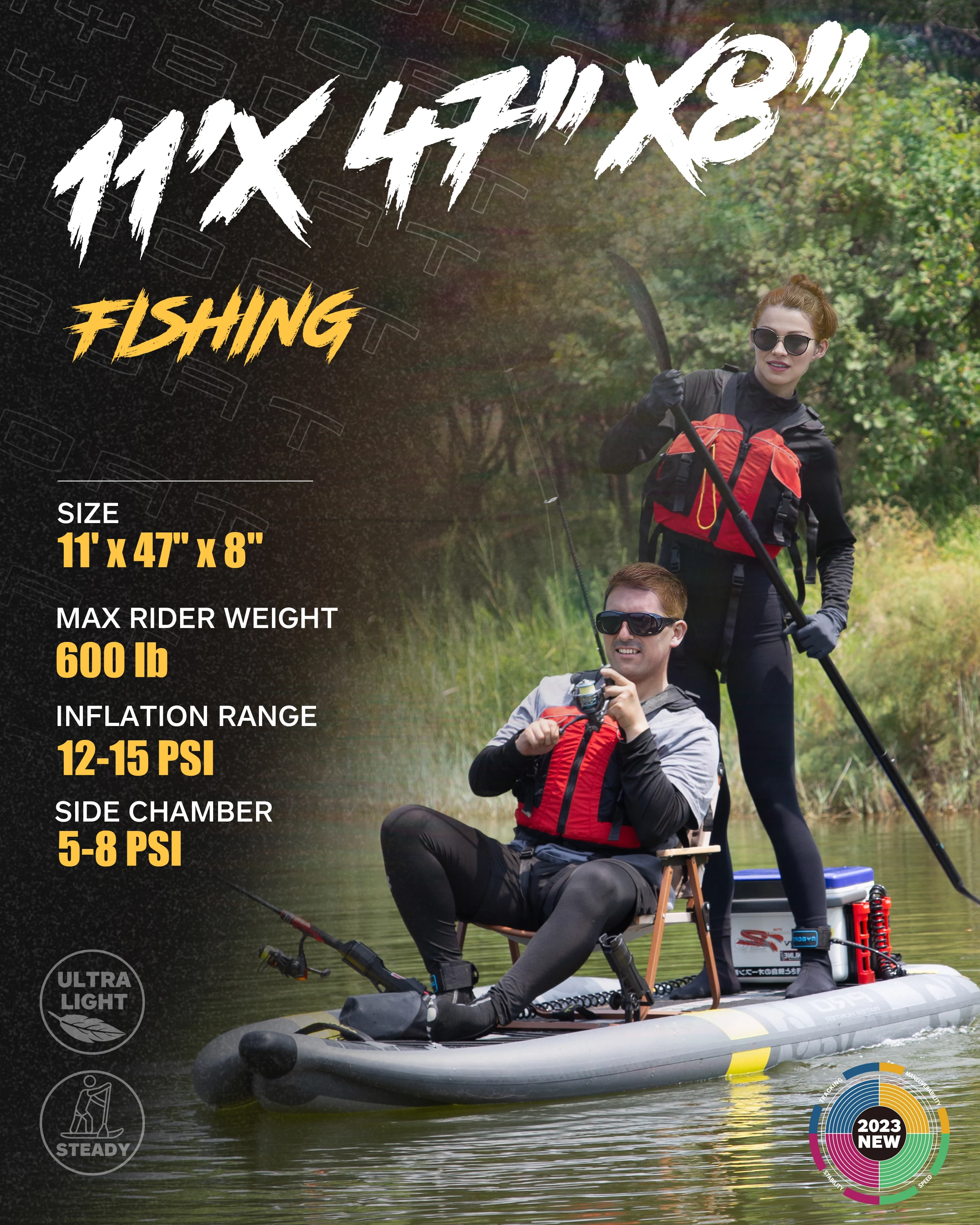 

Hot Selling Oem Portable Standing PVC Surfboard Inflatable Boat Fishing Sup Pedal Board Fishing Canoe Kayak