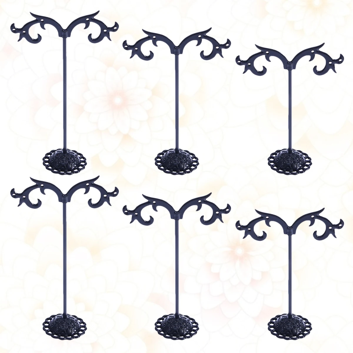 

6 pcs Earring Jewelry Stand Iron Decorative Holder Rings Necklaces Bracelets Display Rack for Home Bar Window Decor