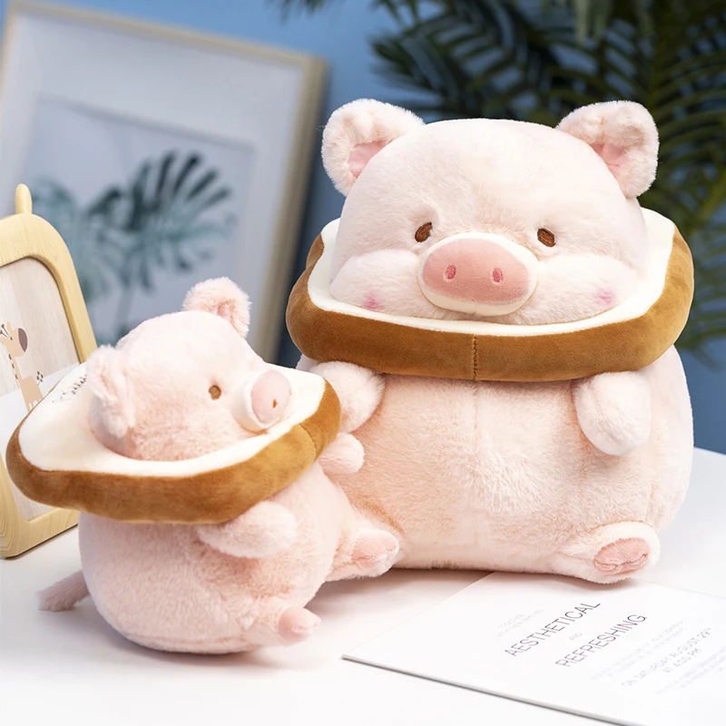 Juguete de peluche Kawaii Lulu Pig Bread, animales de peluche creativos, muñeca de tostada de cerdito rosa, juguetes de cumpleaños para niñas, regalo de novia lindo