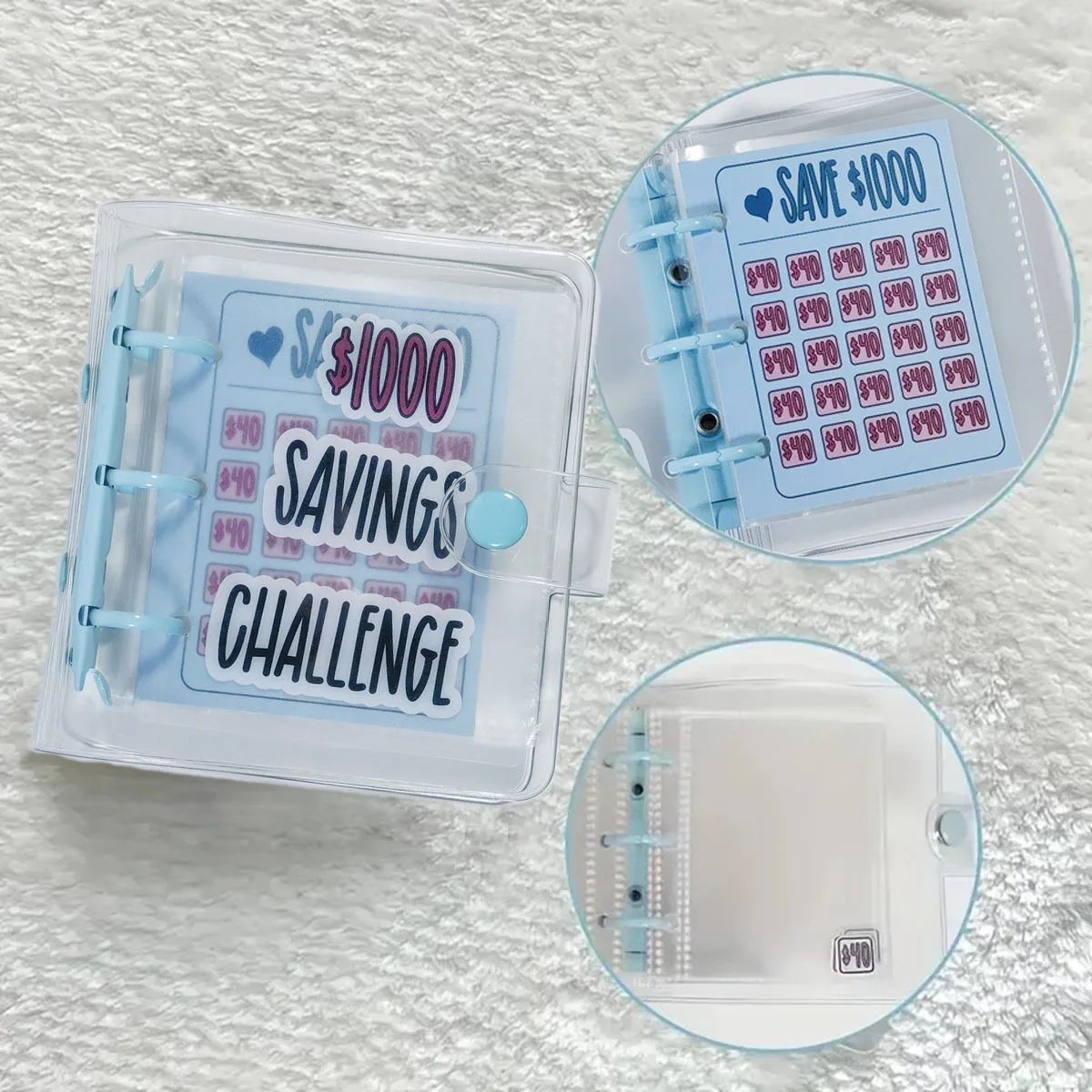 تحدي توفير الموثق الصغير 1000/2100 دولار توفير الميزانية النقدية المغلف محفظة الميزانية الموثق دفتر مخطط #2