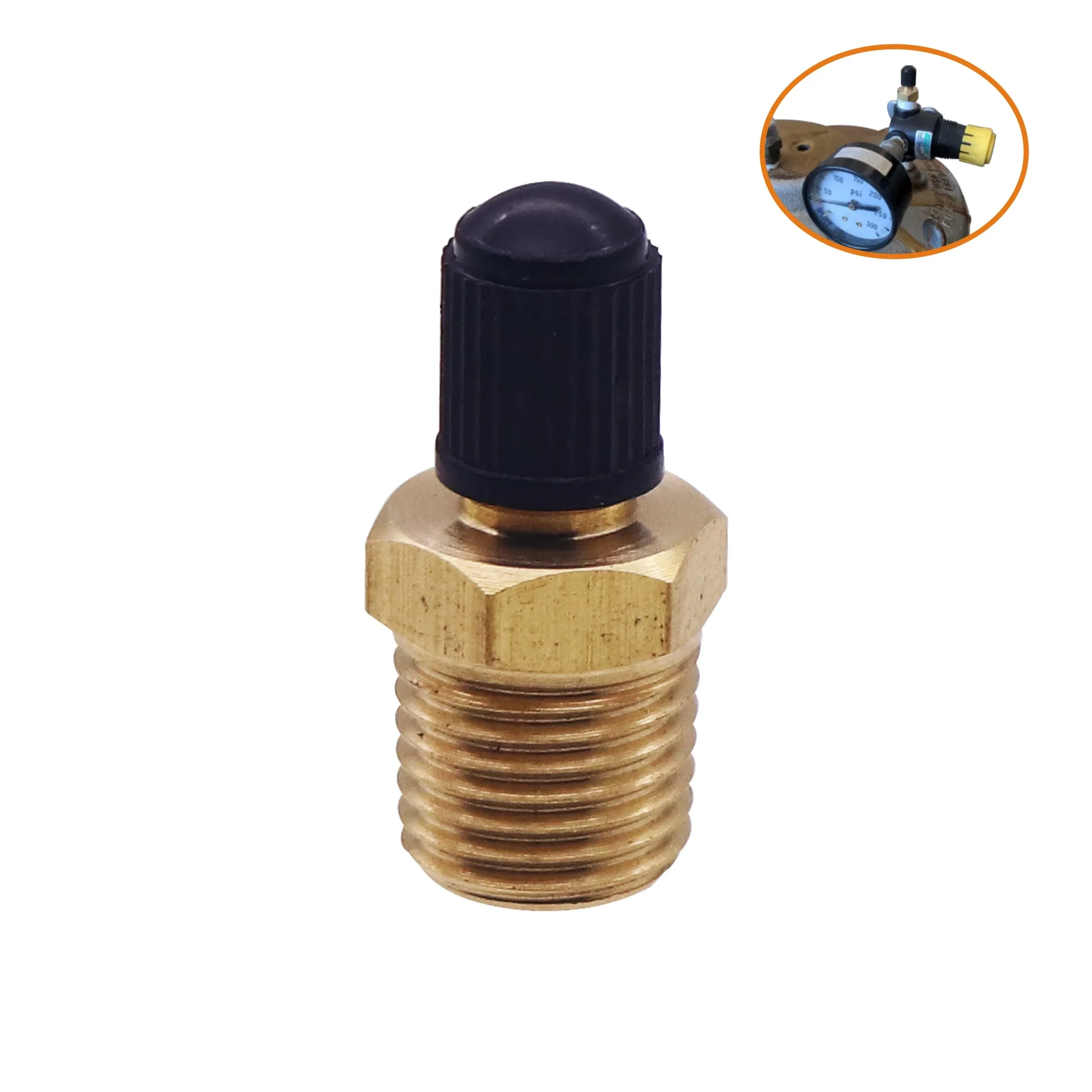 1pc,Brass Tank Valve,Air Chuck,1/4\