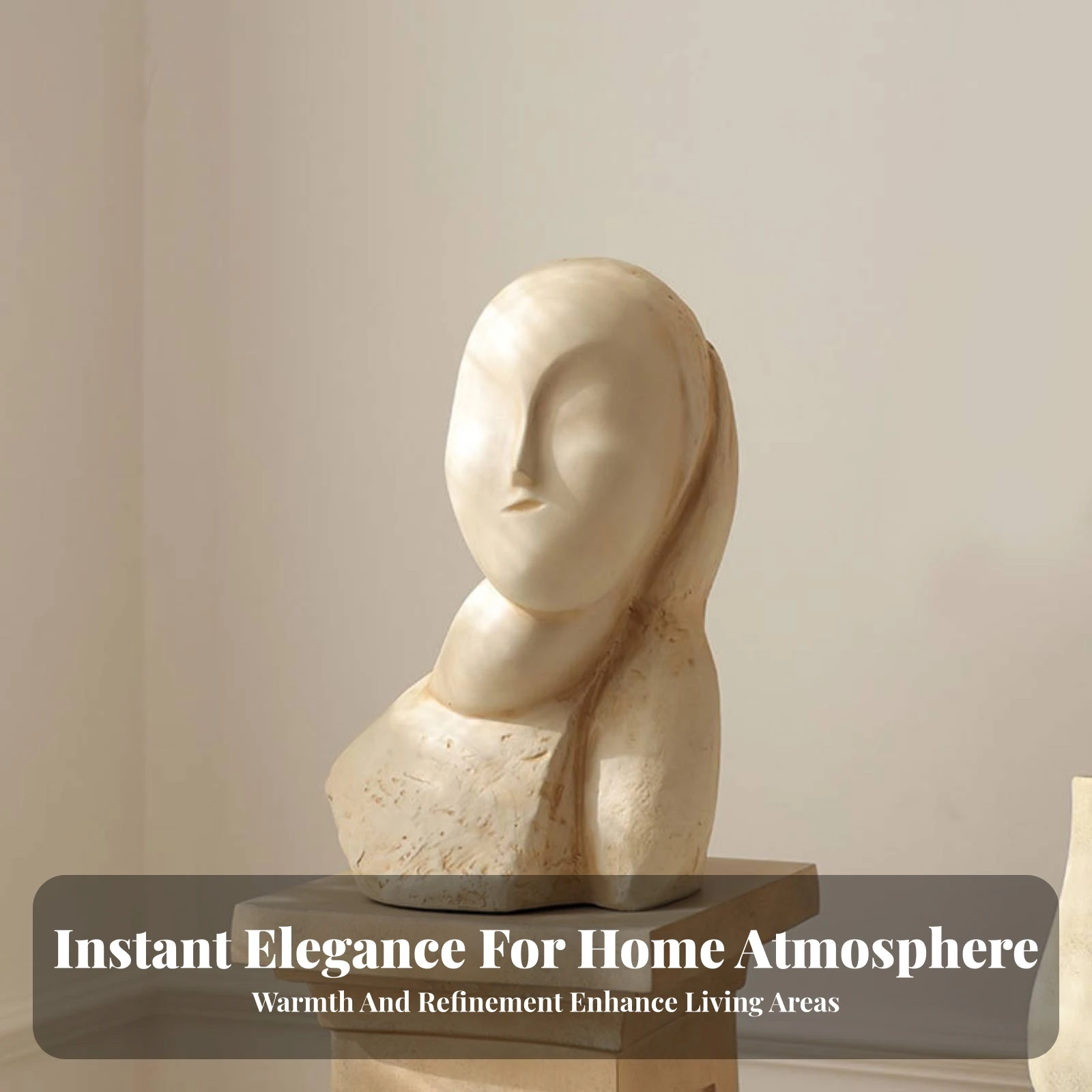 Girl Bust Minimalist Head Bust Decorative Sculpture Wabi-Sabi Statue Ornament Vintage-Inspired for Tabletop