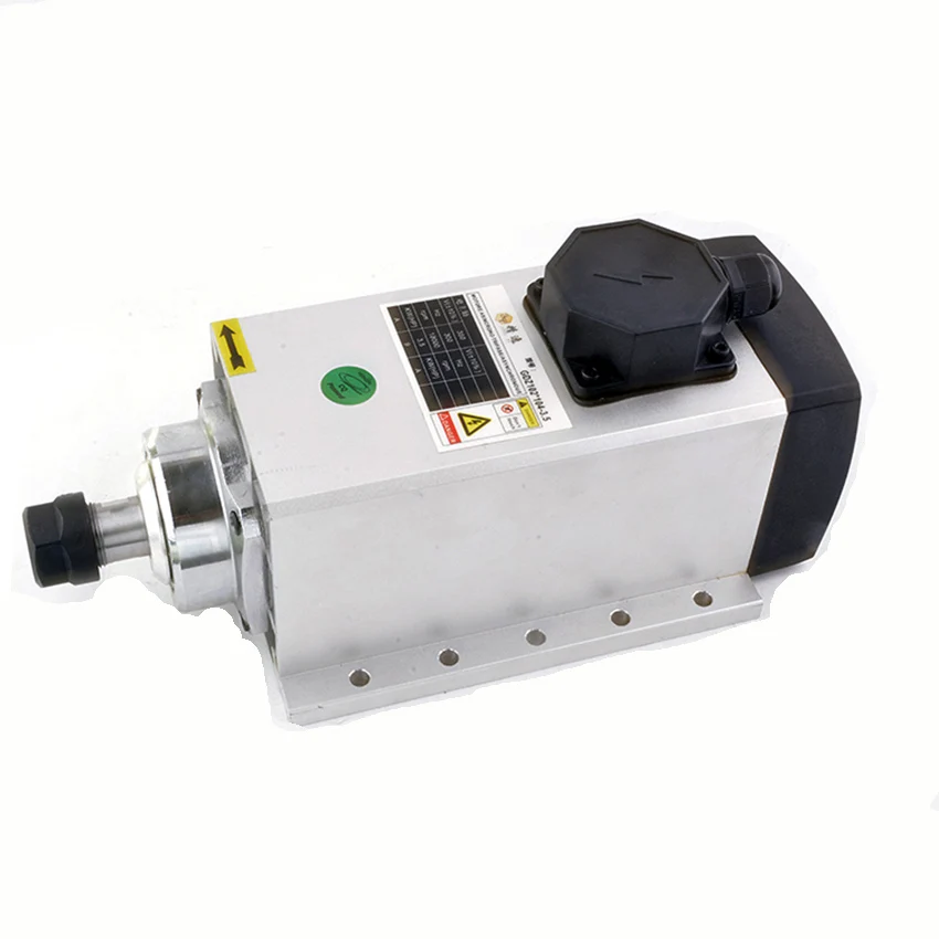 

1.5KW Square Air-cooled Dustproof Carving Spindle Motor 220V/380V Speed 24000 rpm Blade ER11