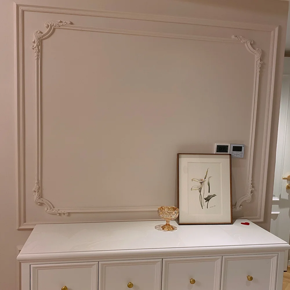 French PU corner flower background wall shape imitation plaster American ceiling decoration corner flower carved wall decoration