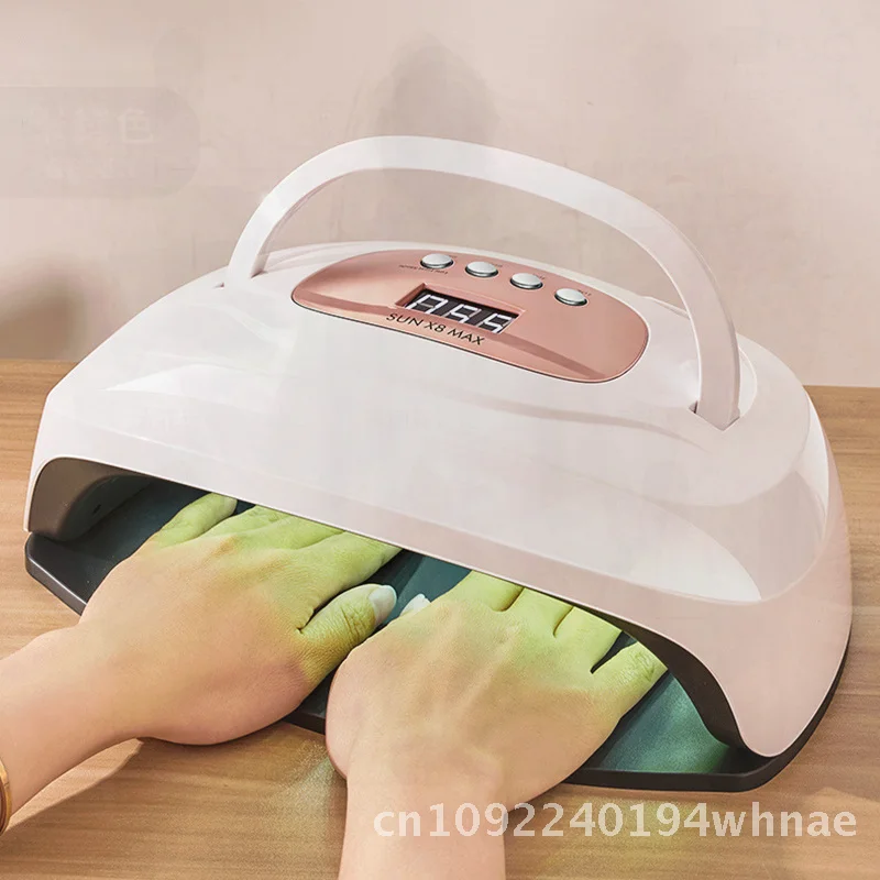 Lampada per unghie per fototerapia manuale X8 MAX Lampada per manicure UV non nera ad alta potenza da 220 W per la cura delle unghie Colore oro