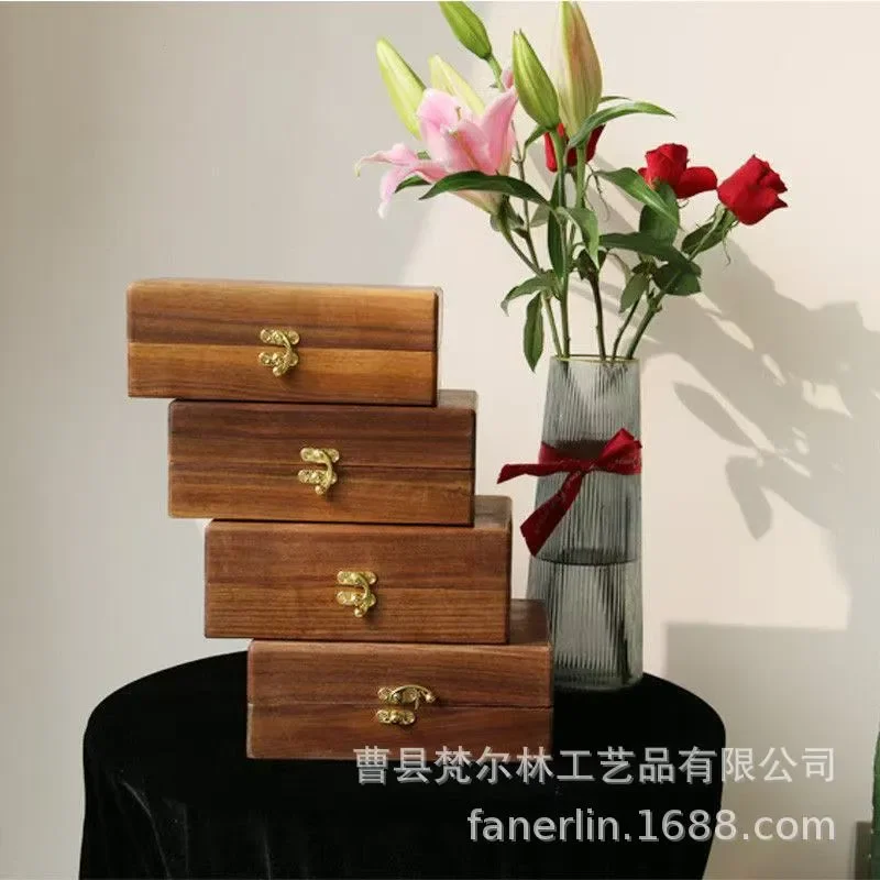 Solid Wood Black Walnut Essential Oil Storage Box Multi Grid Aromatherapy Display Organizer Desktop Finishing Tray for Home