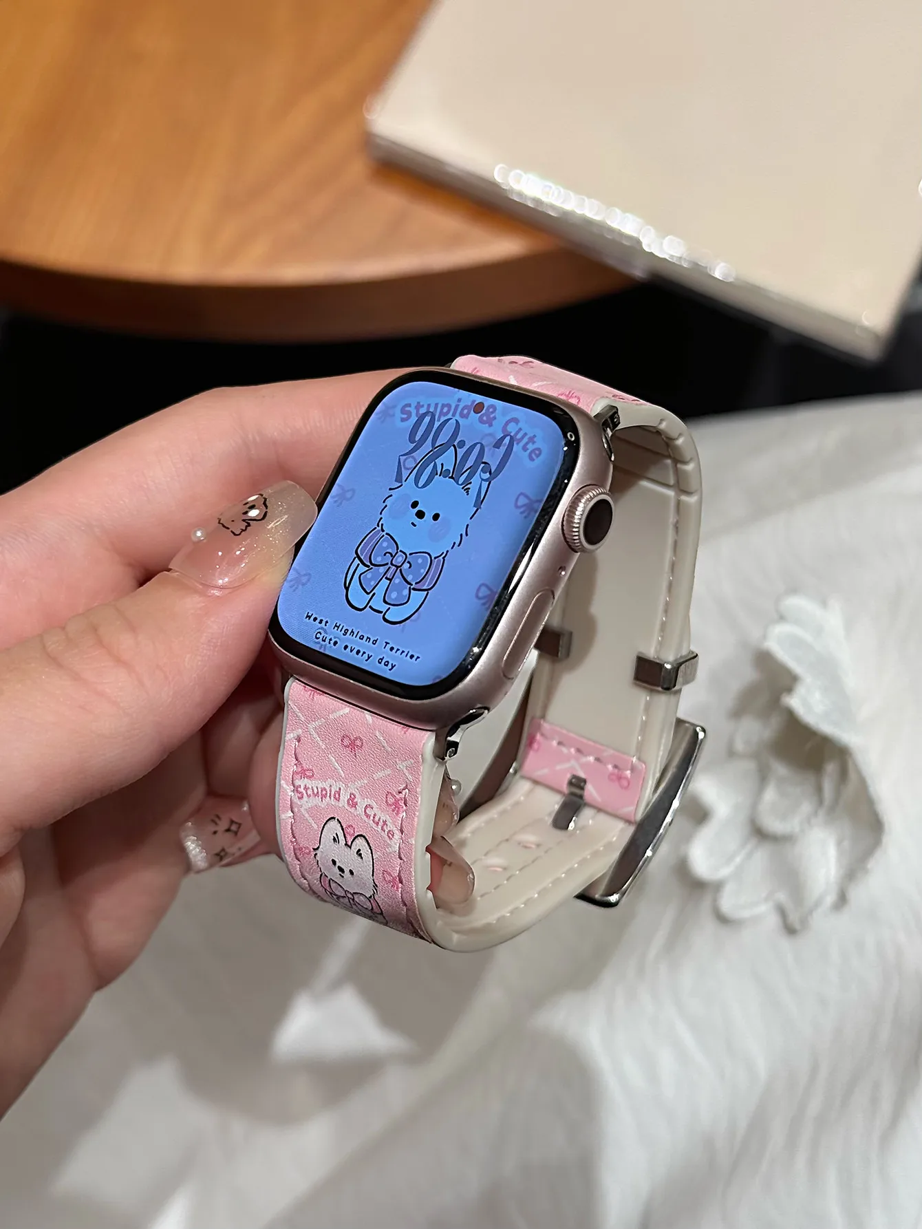 لطيف جرو سيليكون حزام من الجلد لساعة أبل الفرقة 10S 42/46 مللي متر 49Ultra SE سوار ل Iwatch 38/41/45 40/44 مربع مشبك