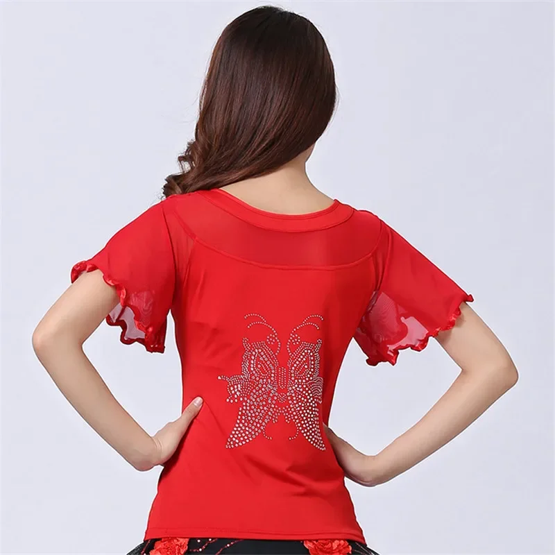 Smooth Ballroom dance costume tops Latin cha cha flameenco dance blouses modern standard outfits Tango Waltz salsa samba tops