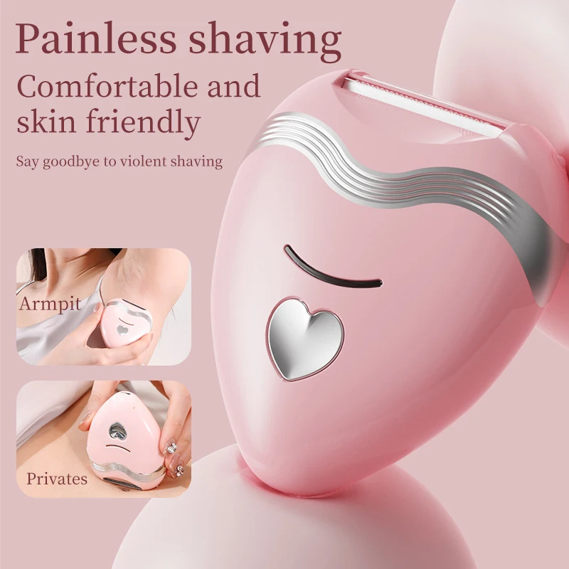 Heart-shaped smart body-sensing electric hair removal device for adults, men and women, suitable for both dry and wet use