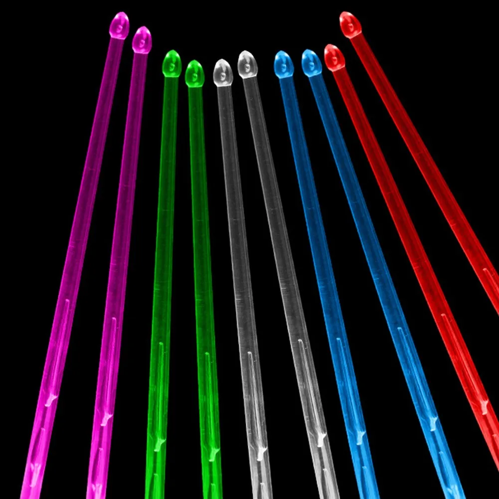 1Pair 5A Drum Stick Glow In The Dark Stage Performance Luminous Drumstick Party Performance Luminous Jazz Drumsticks