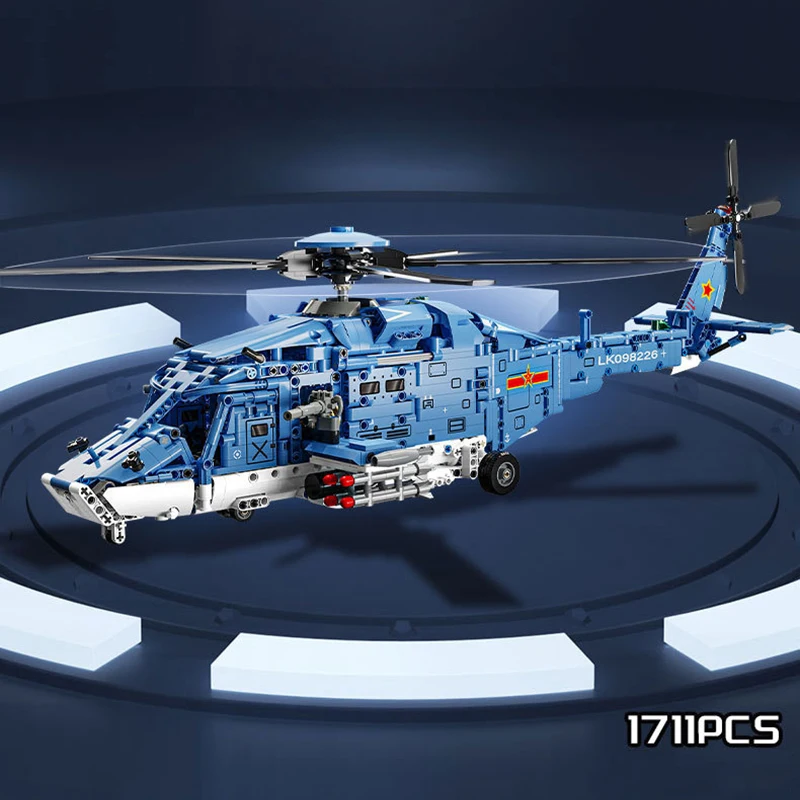 

1711pcs Army Attack Helicopter Building Blocks Military Fighter Plane Model Kit Assembly Bricks Kids DIY Toys Holiday Gifts