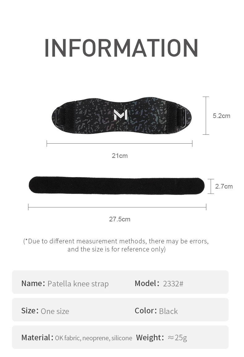 Knee Pas Premium Knie-Patellabänder - Verstellbare Sport-Kniebandage, Patella-Stabilisierungsband Knieunterstützung mit Sicherer Passform – Detail 6