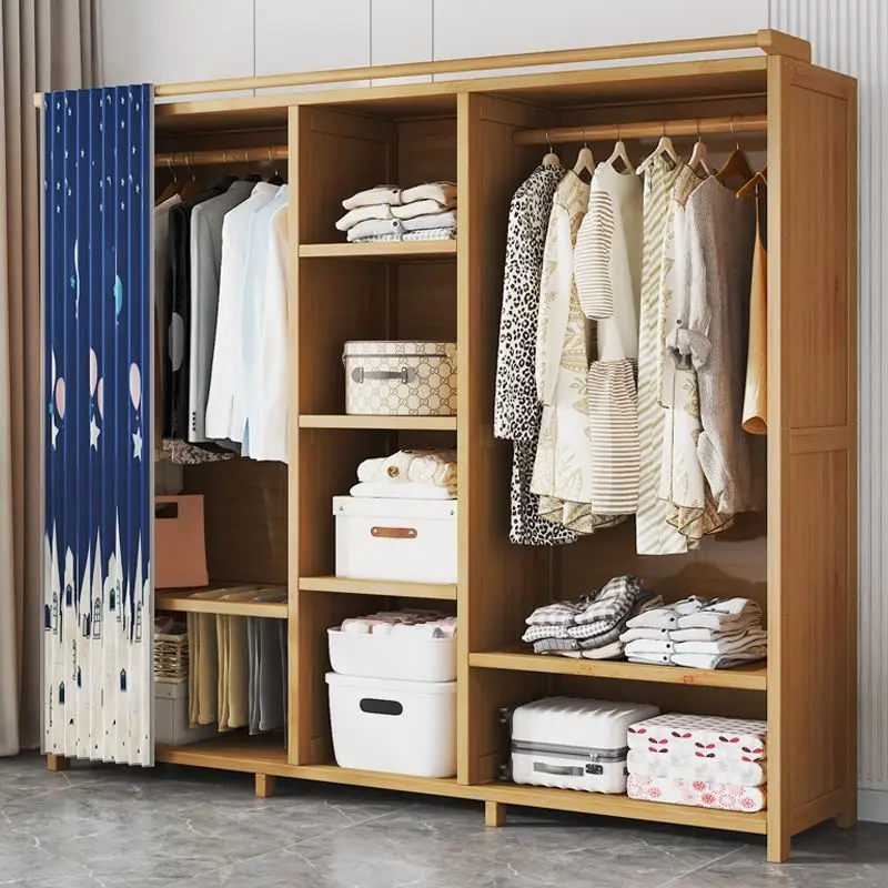 Small Partitions Cloth Wardrobe Storage Space Saving Shelves Bedroom  Furniture