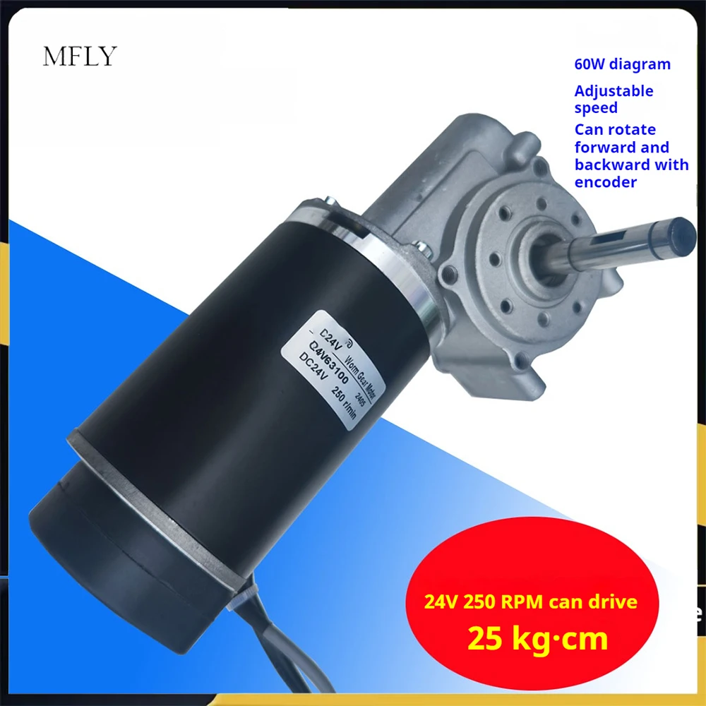 GW63100 Automatic Door Motor Automatic Glass Door Motor 60W 100W Worm Gear Reduction with Encoder Motor